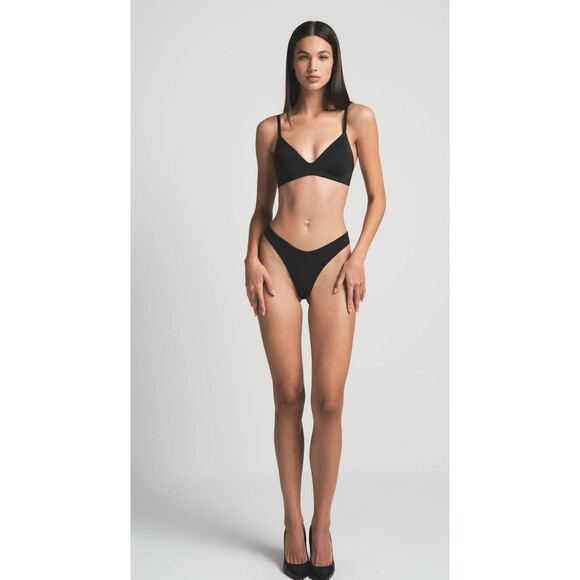 SKIMS Wireless Form T Shirt Demi Bra in Black Size 44dddd - Picture 3 of 5